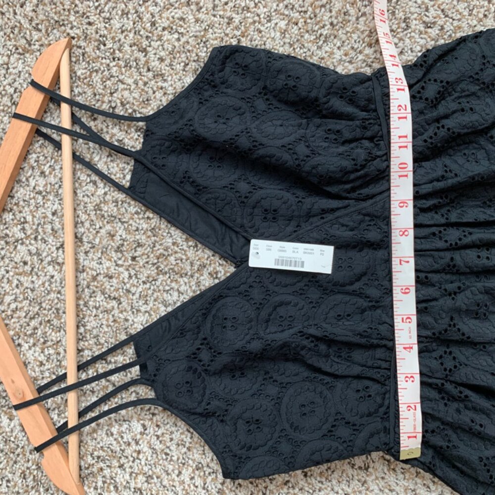 J. Crew Eyelet Double Strap Sleeveless Midi Dress Black Size - Picture 4 of 9